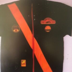 Black Shirt with Orange Sash and Patches